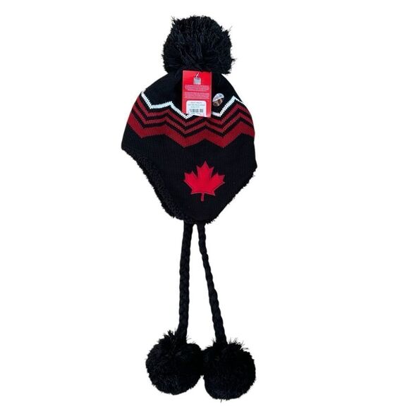 Olympic Team CANADA, 2018 PyeongChang Olympics Tuque with hanging pompoms - Picture 1 of 10